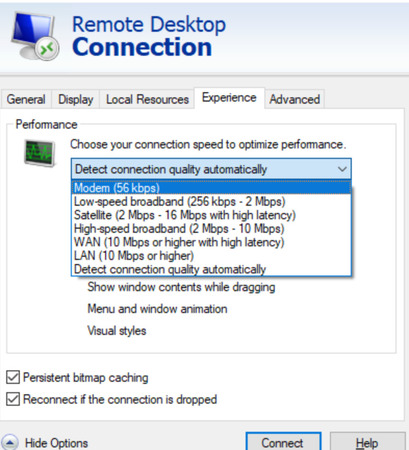 Change "Detect connection quality automatically" to "LAN (10 Mbps or higher)"