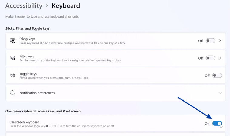 On-Screen Keyboard to send the Ctrl+Alt+Del command