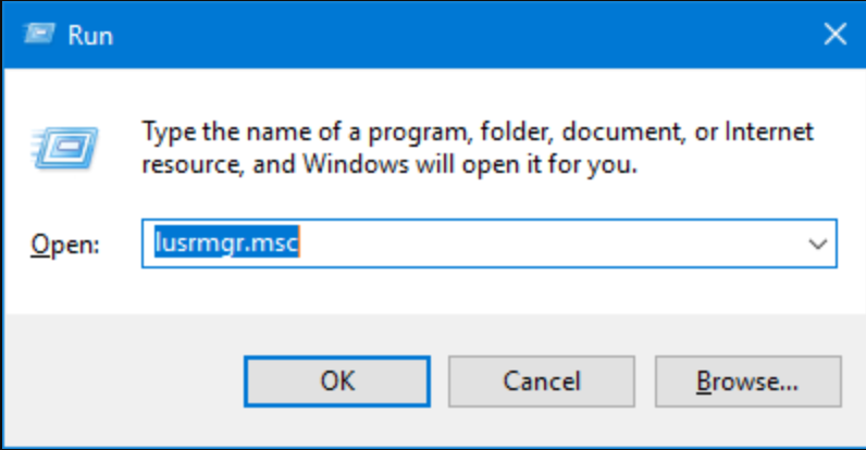 Open lusrmgr.msc