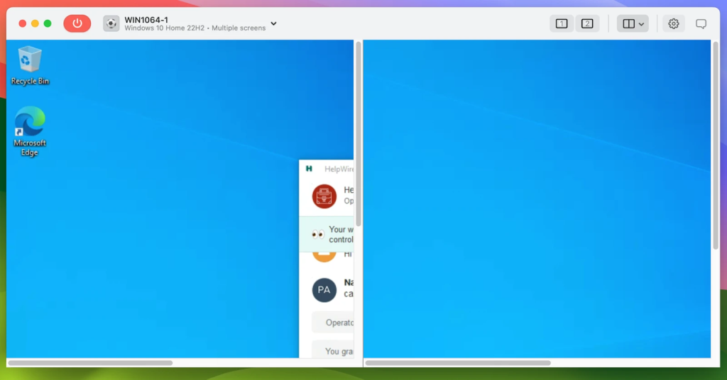 Viewing multiple monitors in remote desktop using HelpWire