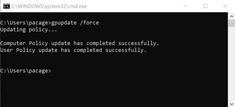 run: gpupdate /force