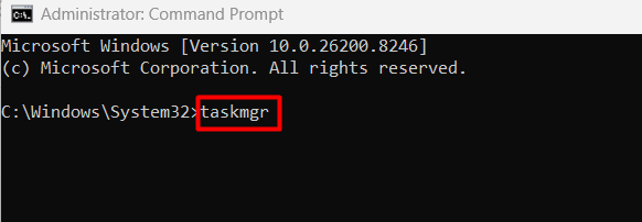 Opening Task Manager in Command Prompt Opening Task Manager in Command Prompt