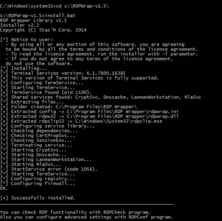 Klicken Sie auf install.bat Klicken Sie auf install.bat