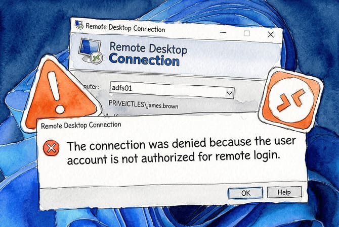The Connection Was Denied Because the User Account Is Not Authorized for Remote Logi